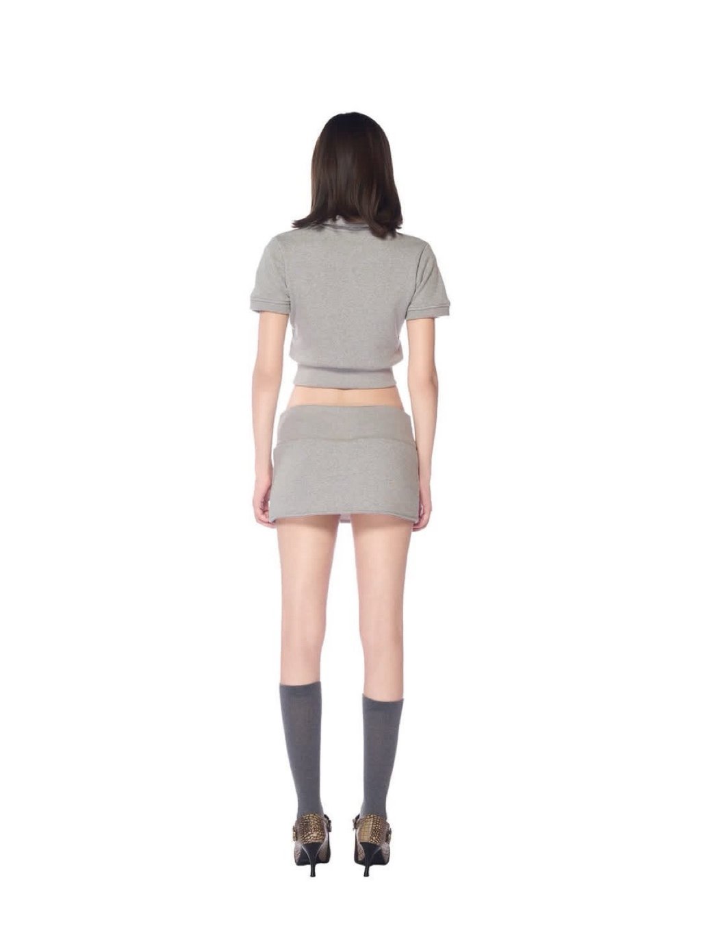 Madebymum Solar Set Grey Short Sleeve Shirt and Skirt