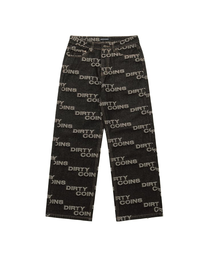 DIRTYCOINS Logo Jacquard 緹花 寬版牛仔長褲