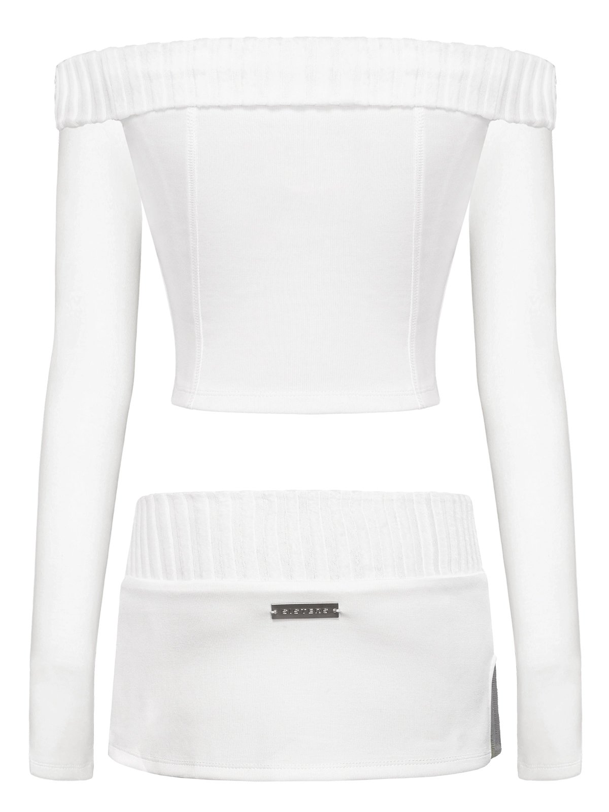 SISTERS Rachel Knit Ribbed Two-Piece Set - White