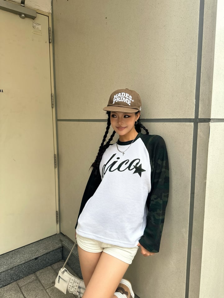DIRTYCOINS Raglan Waffle Dico Star Long Sleeve T-Shirt