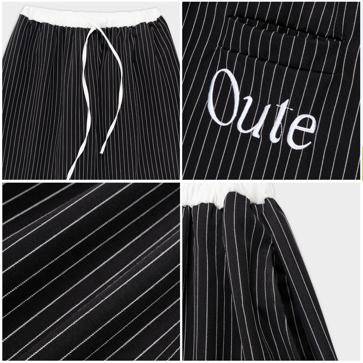 OUTERITY Striped V2 High Waisted Wide Leg Trousers