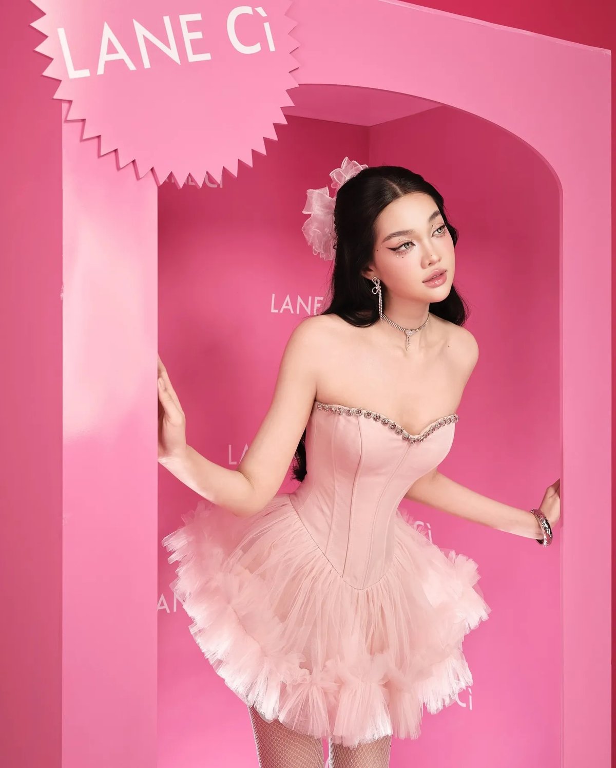 LANE CÌ Moni 甜美洋娃娃風連身短裙 - 粉紅色