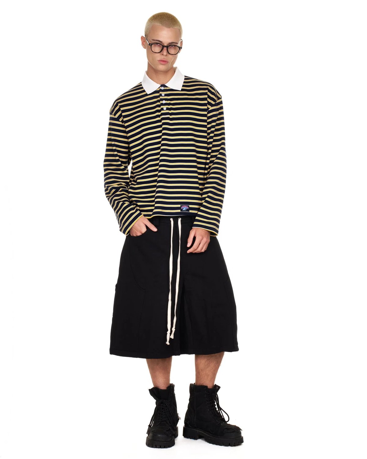 PUSH PUSH Rugby Striped Long Sleeve Polo Shirt