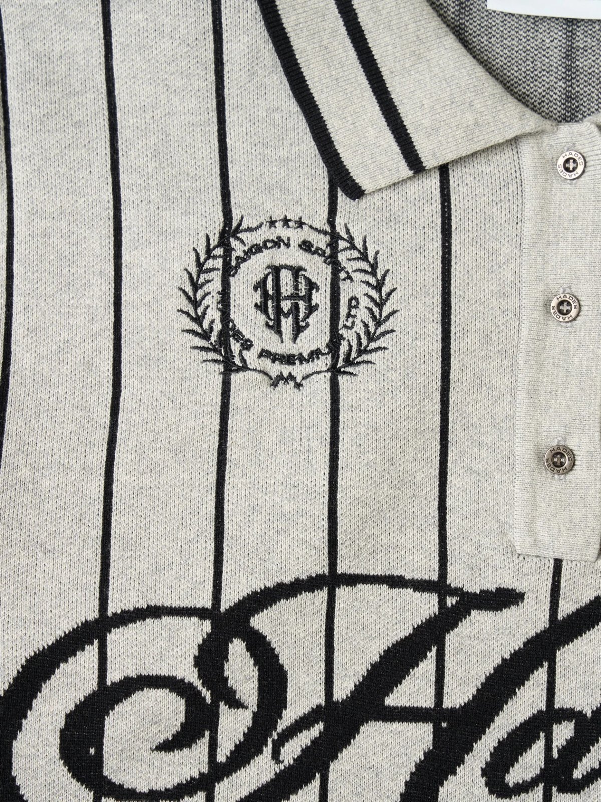 HADES Classic Polo Knit Sweater - Grey