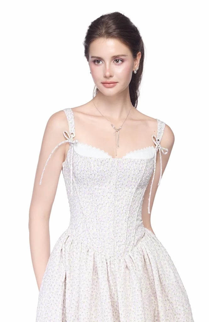 AUDRALYN Floral Lace Spaghetti Strap Dress