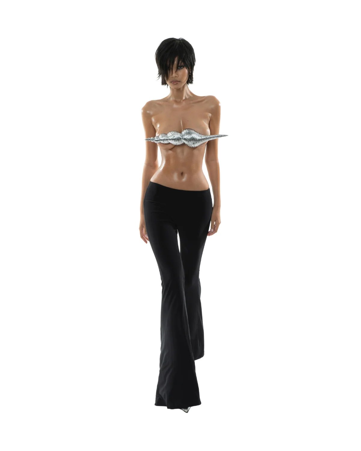 HUELLEYROSE Lorelei 3D Printed Seashell Top - Silver
