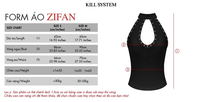 KILL SYSTEM ZIFAN Studded Halter Top Sexy Cut-out Top