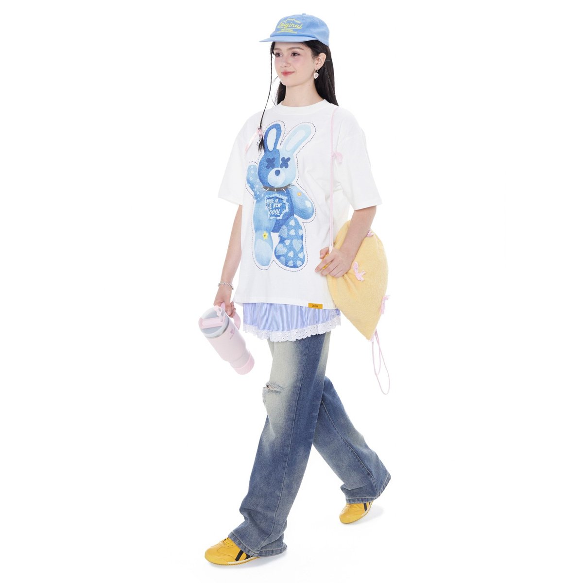 BAD RABBIT Jean Rabbit Graphic Tee - White