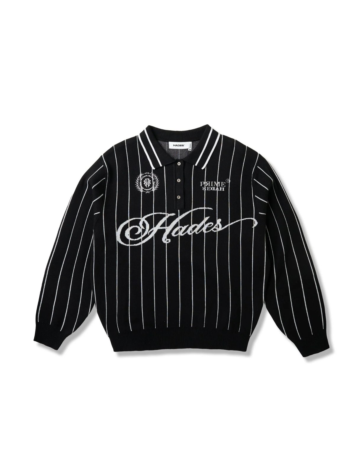 HADES Classic Polo Knit Sweater - Black
