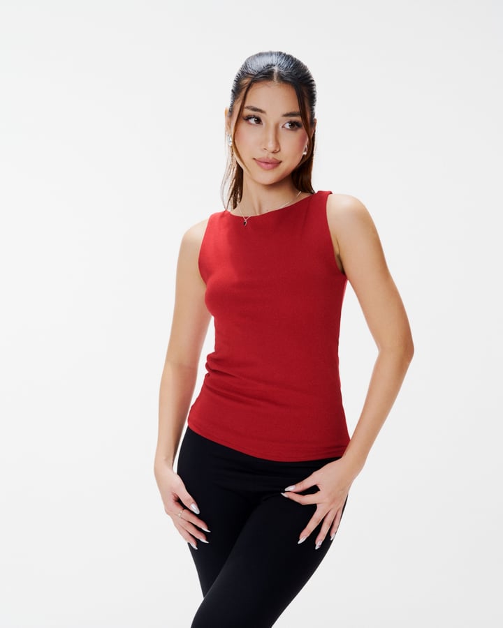 DOTTIE Boat Neck Sleeveless Top MC17 上衣