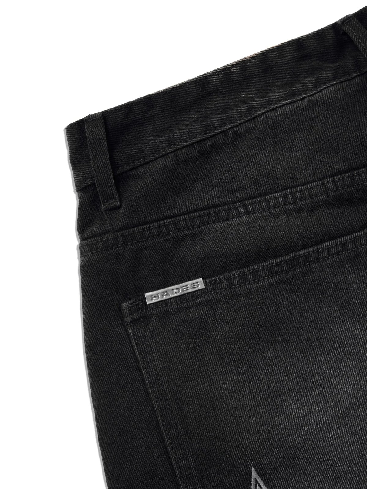 HADES Blackout Distress Wash Denim Shorts
