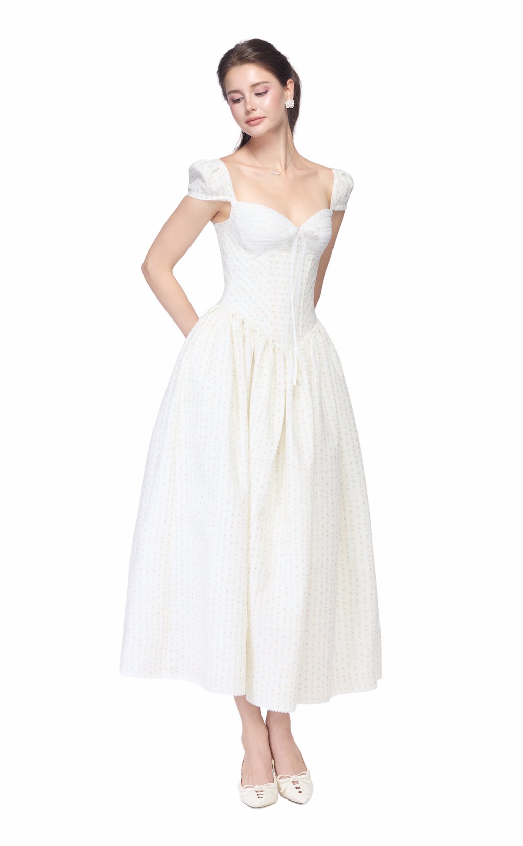 JUBIN APPOLINE DRESS 白色 甜美 禮服