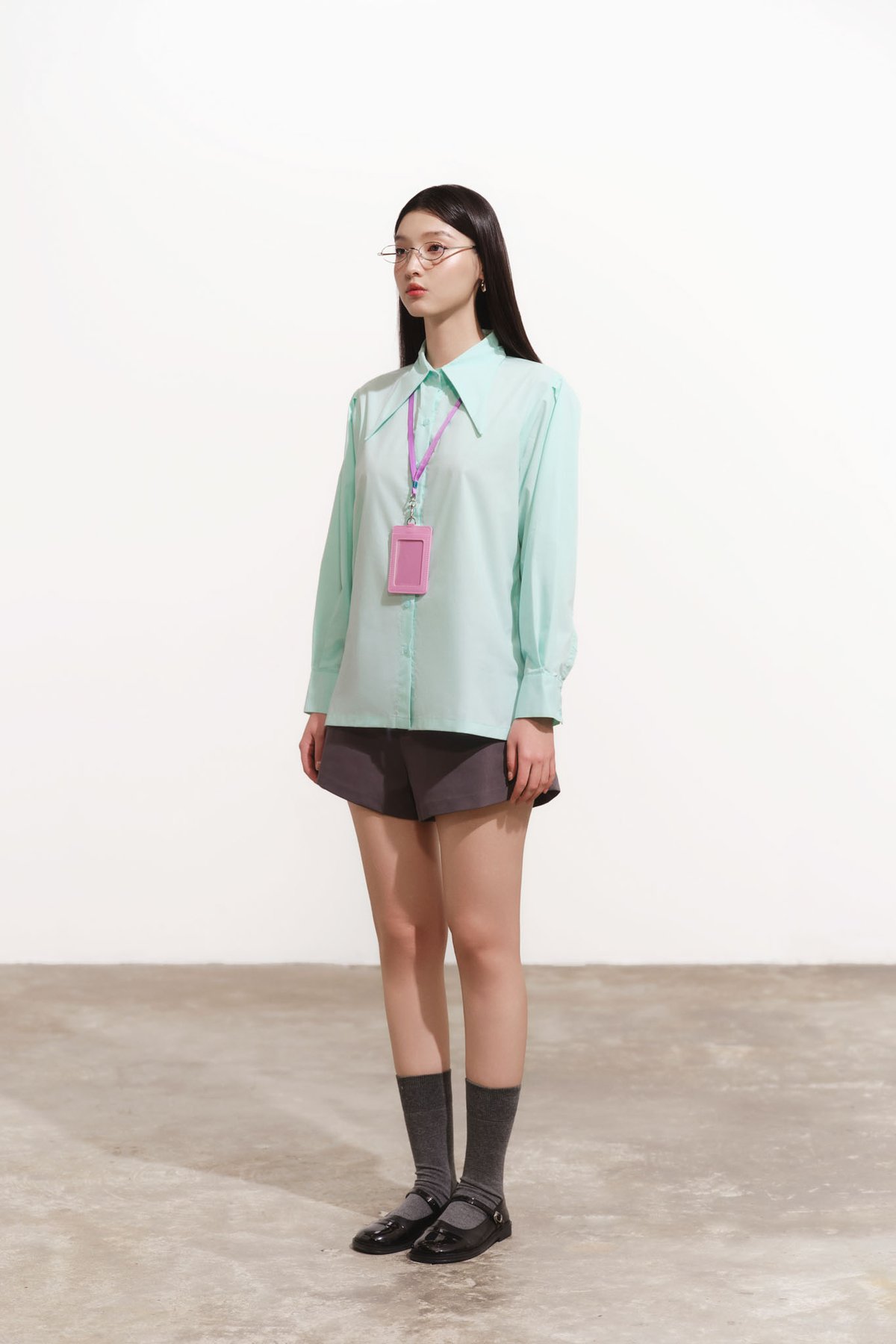 DOTTIE Sharp Collar Shirt T0348