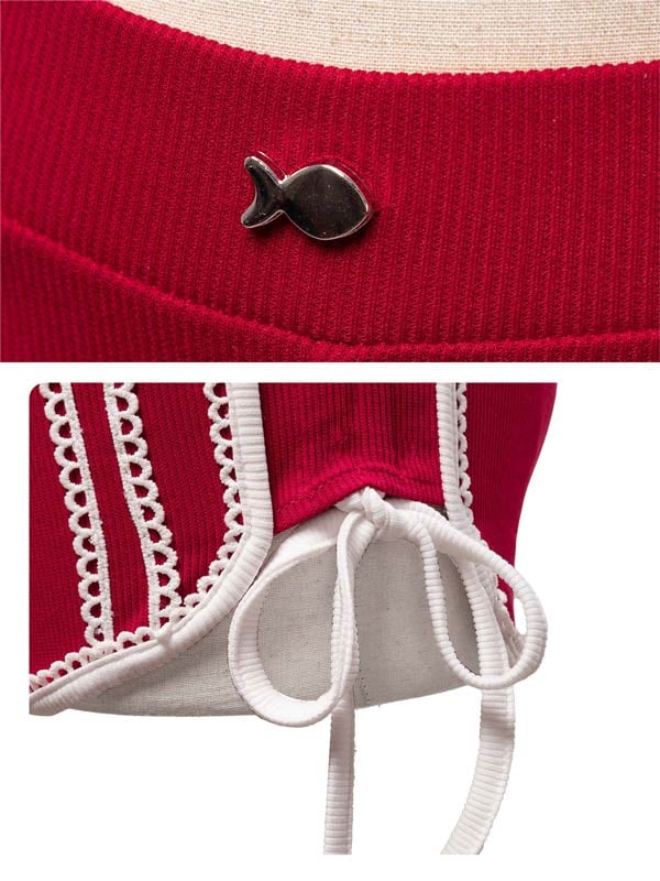DKMV Shophia Shorts with Lace Trim and Bow Details