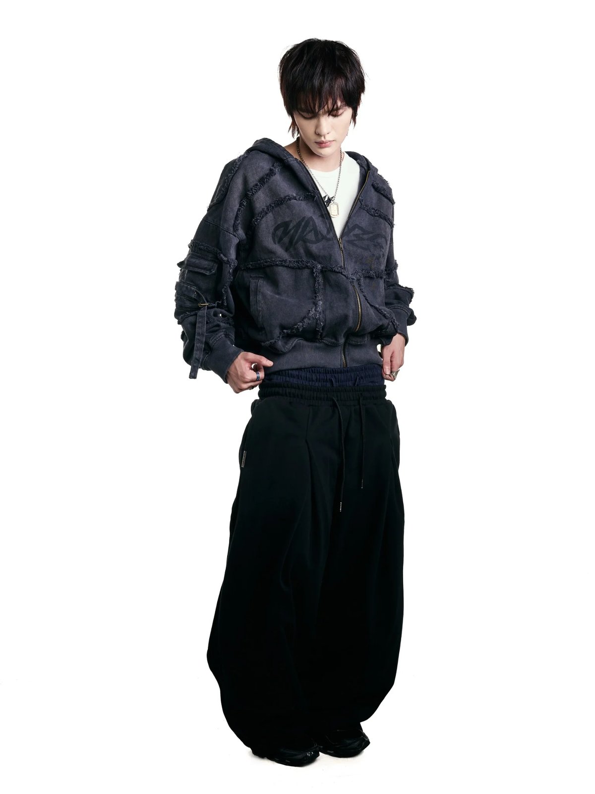 HADES Industrial Edge Zip-Up Hoodie - Grey