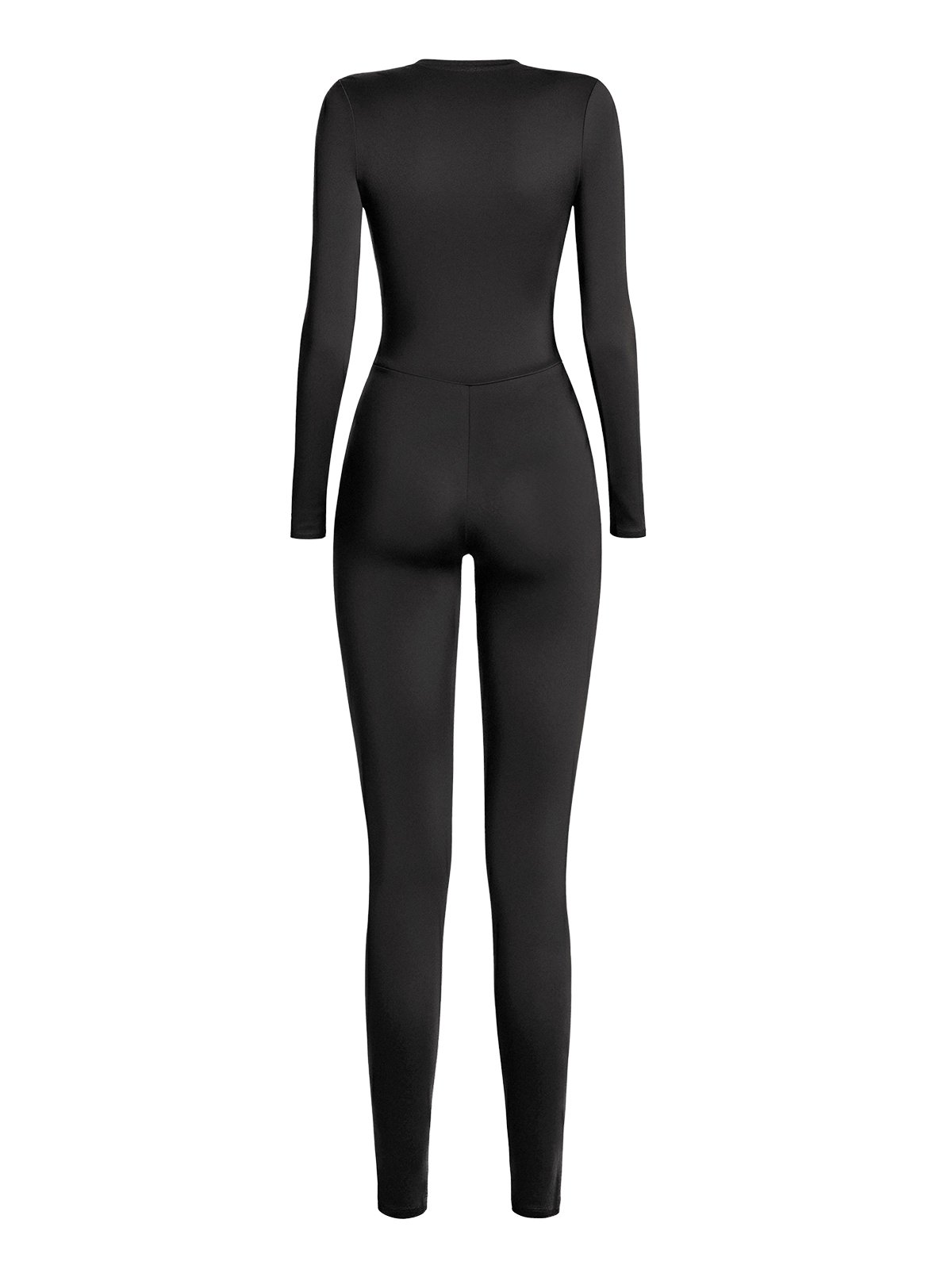 SISTERS Flurry High Neck Long Sleeve Zip-up Jumpsuit - Black