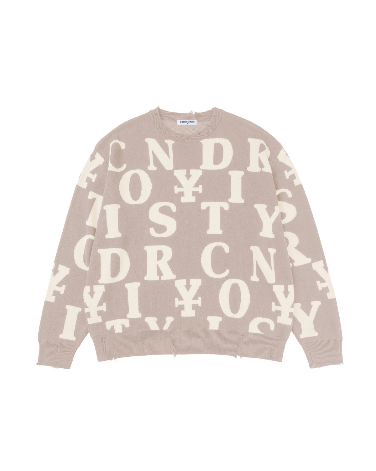 DIRTYCOINS Letters Monogram Knit Sweater