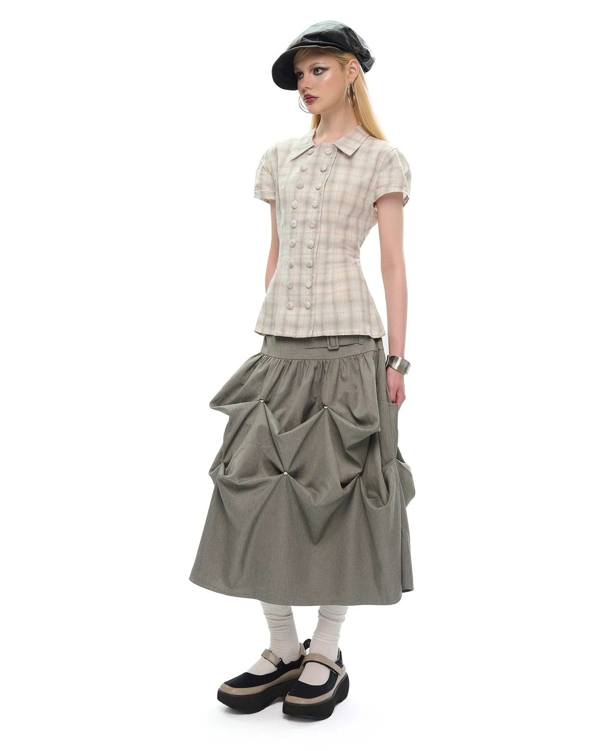 NEST SKIRT Draped Sculptural Skirt by INTO.EIGHT
