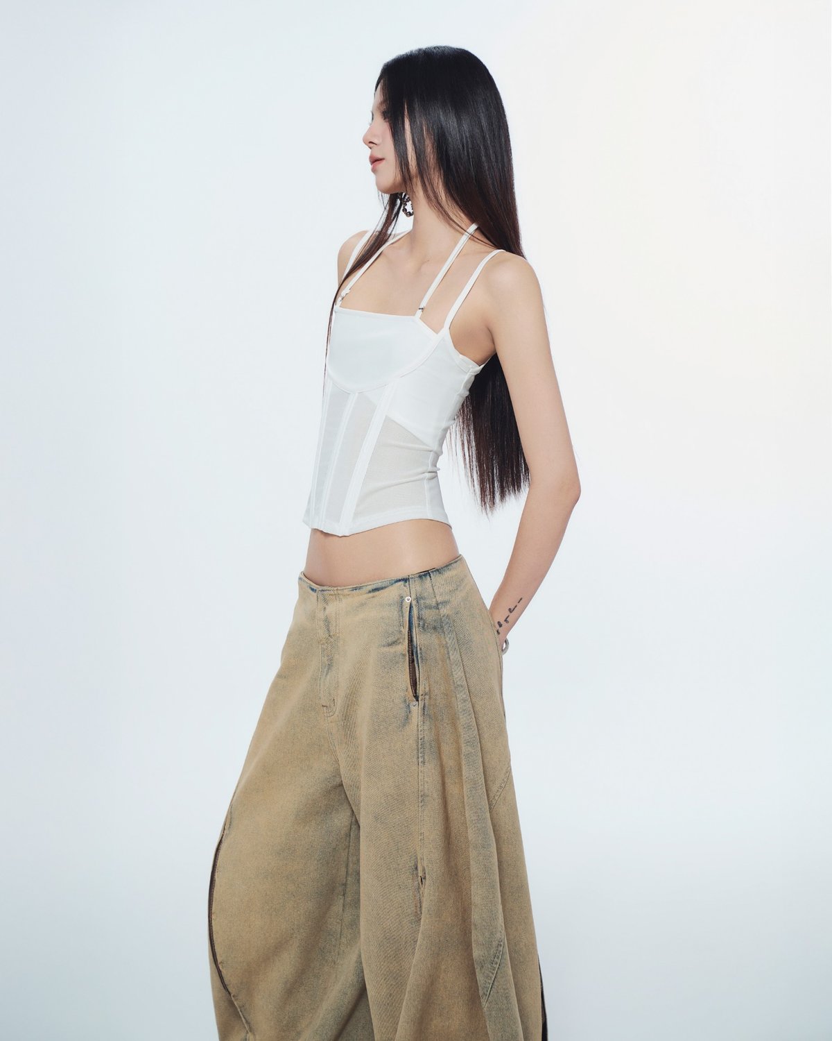 Bunnyhill MELIOS Mesh Corset Top Set (White)