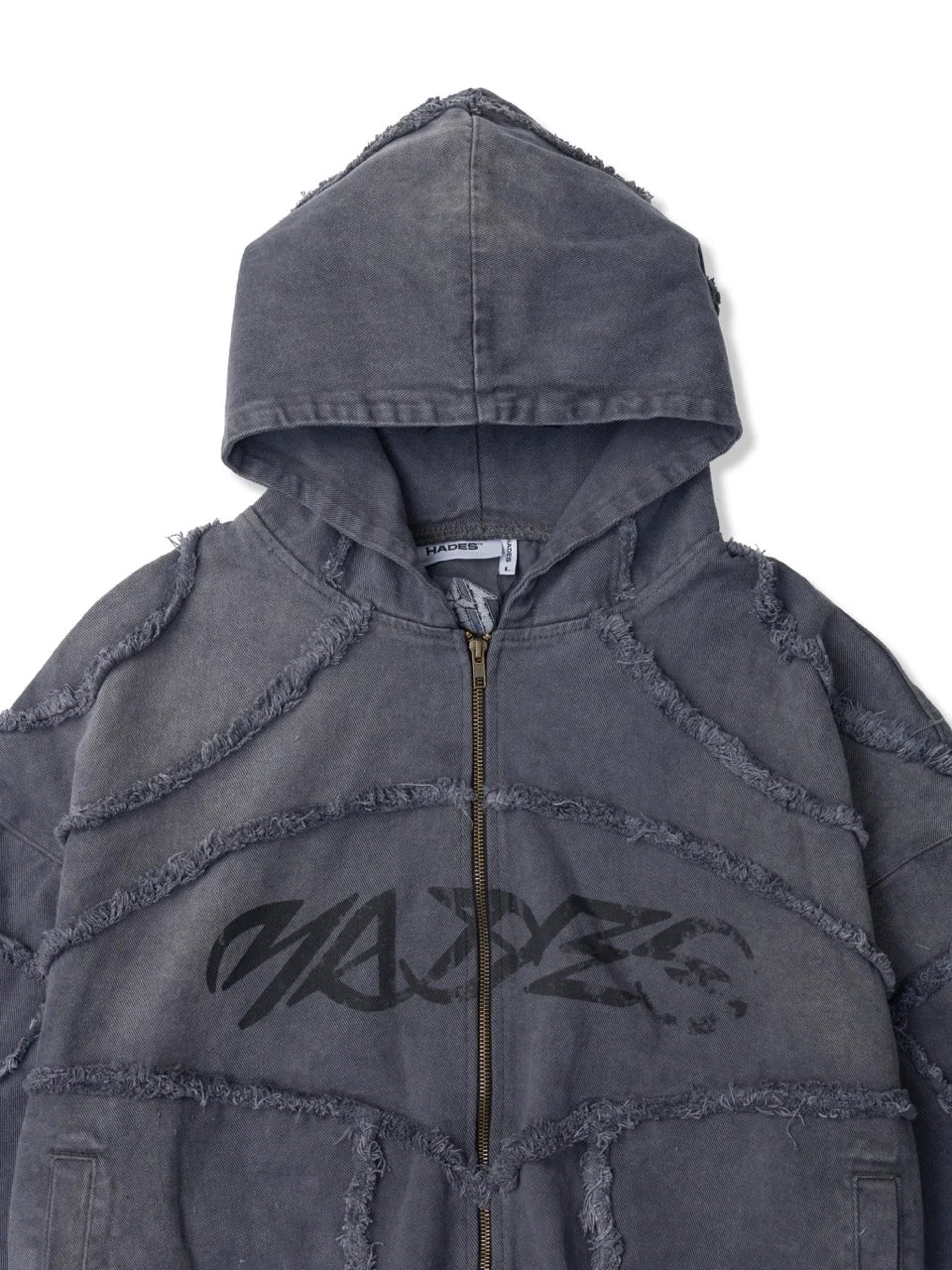HADES Industrial Edge Zip-Up Hoodie - Grey