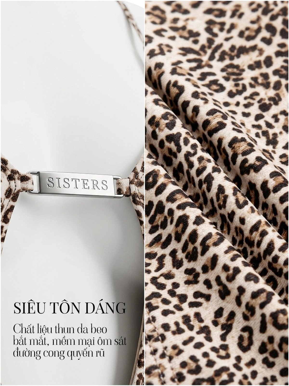 SISTERS Wilder Leopard Print Cut-out Swimsuit