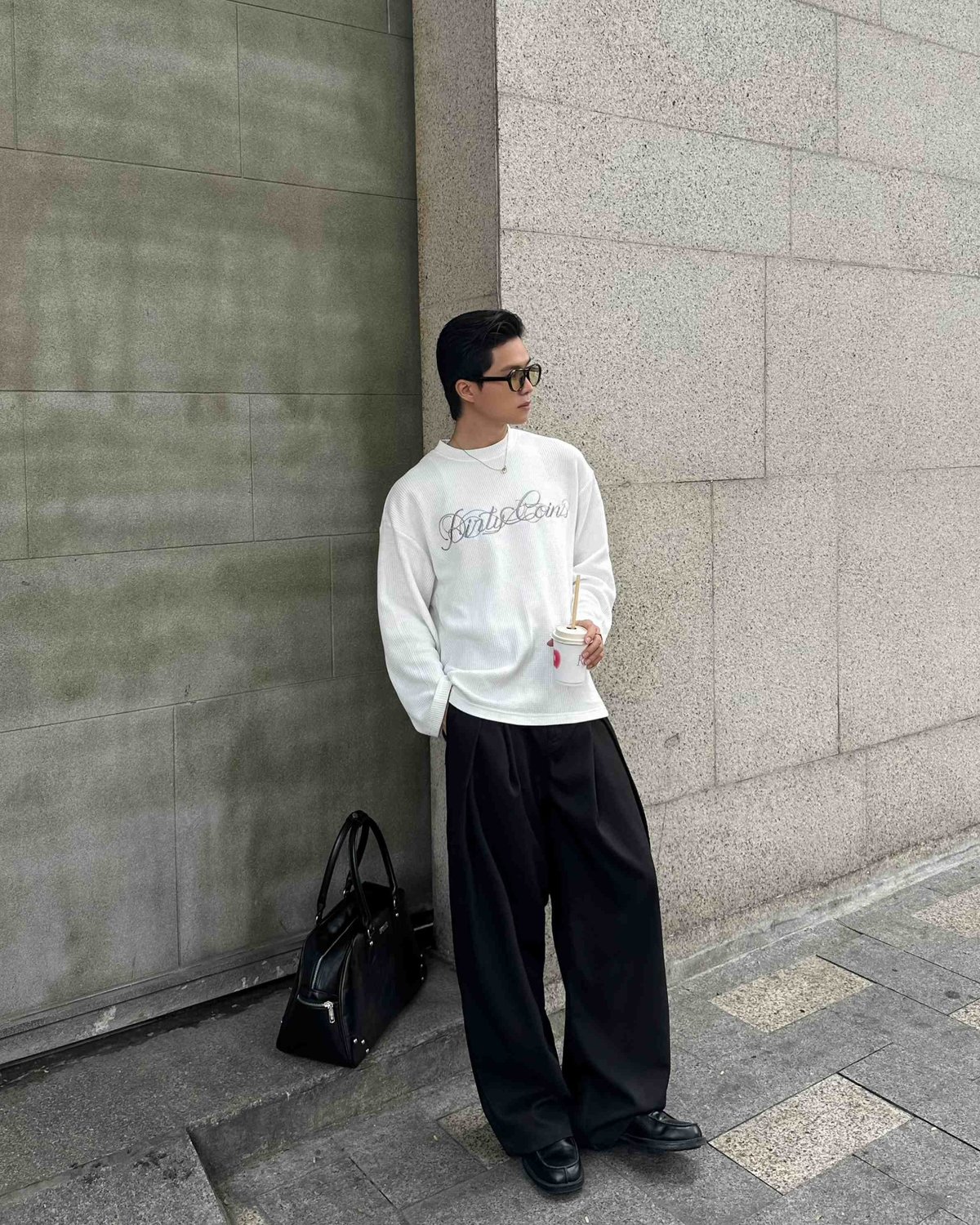 DIRTYCOINS Waffle Script 長袖 T-shirt
