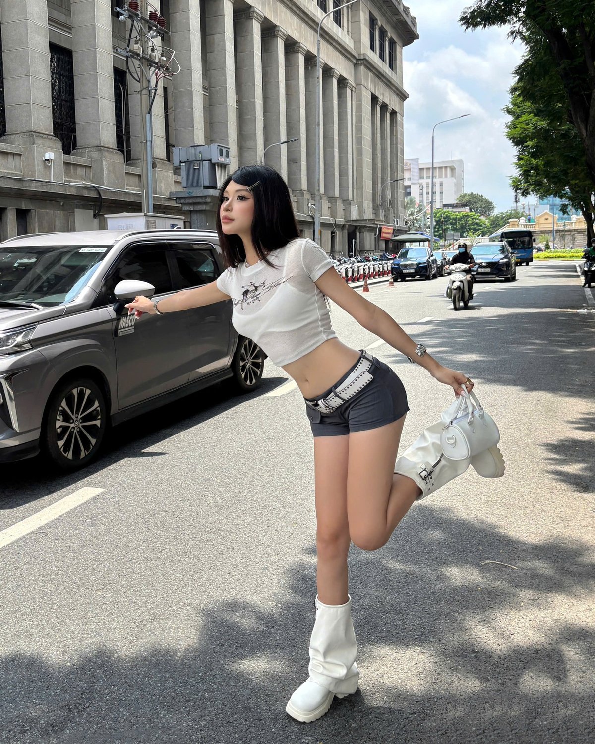 KILLSYSTEM Sexy Sheer Cropped T-Shirt Set with Bra