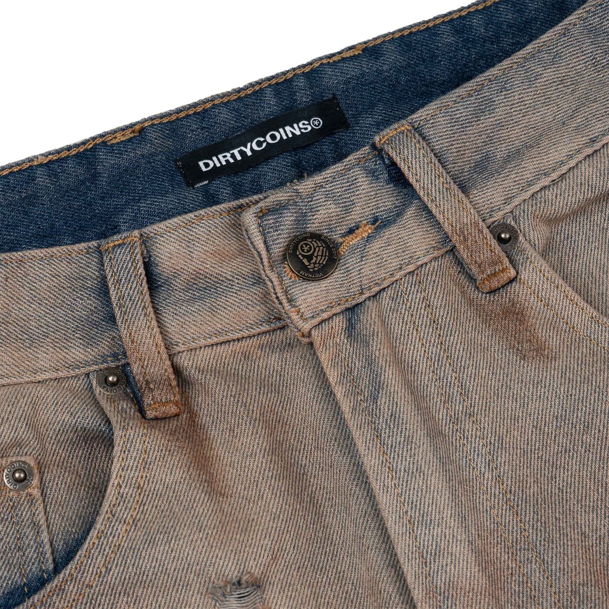 DIRTYCOINS Stain Distress 污漬破洞牛仔長褲