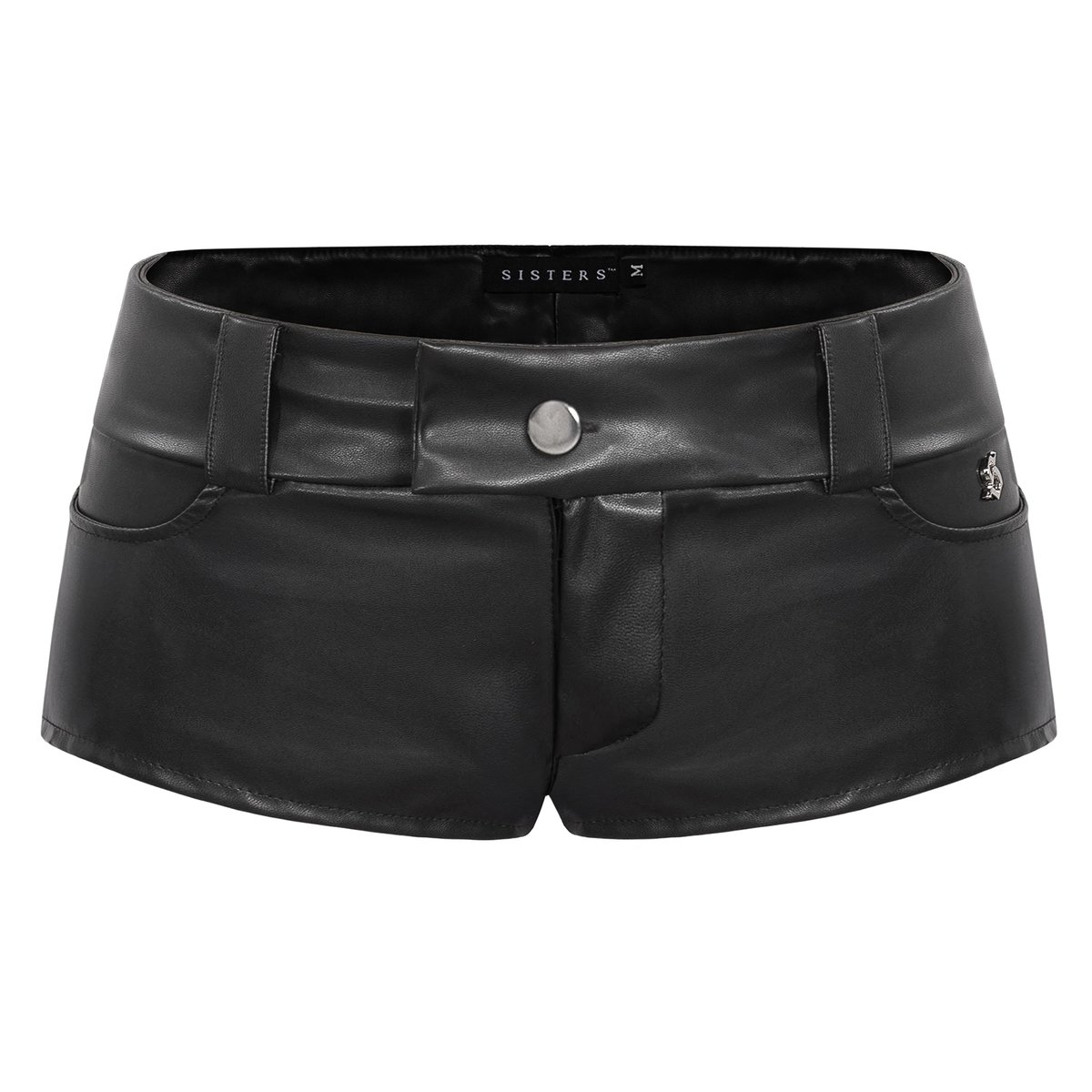 SISTERS Morein Leather Shorts with Stainless Steel Logo
