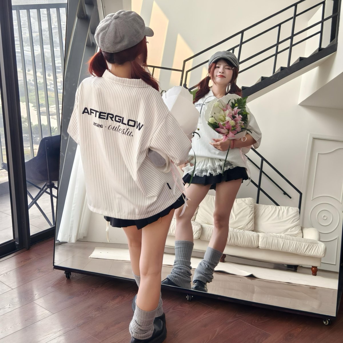 OUTERITY Afterglow DREAM HORSE COLLECTION 2026 男女通用條紋中袖襯衫