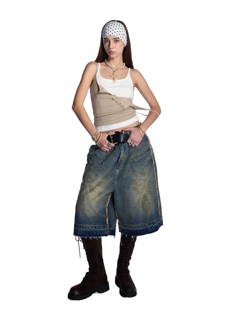 HADES Groovy Wash Denim Shorts