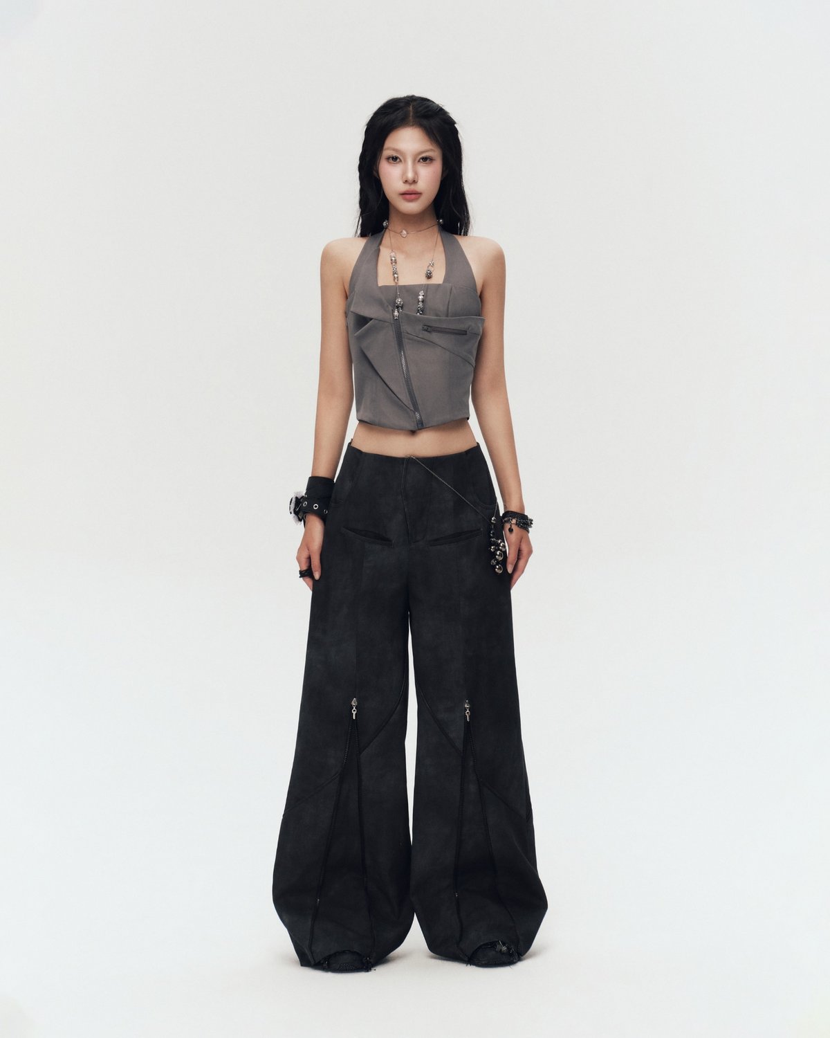 Bunnyhill DARI Grey Corset Halter Top
