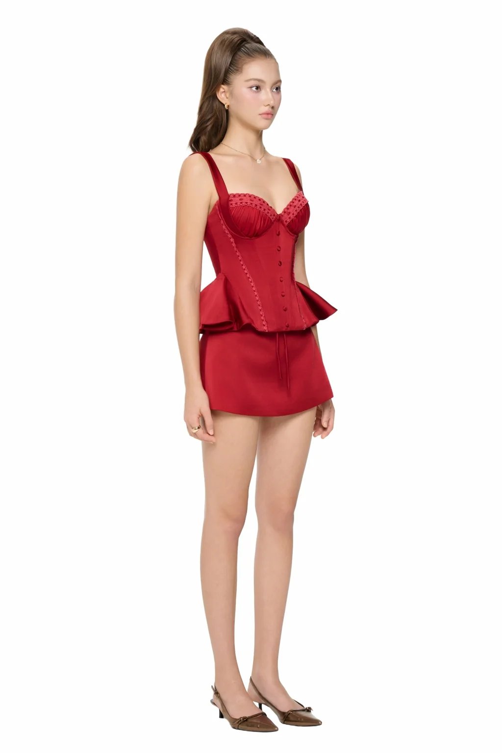 JUBIN MISTIE SKIRT 紅色 短裙