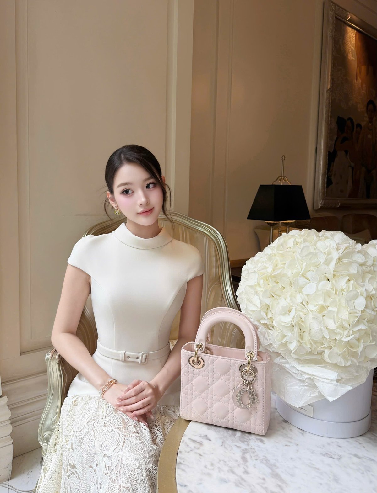 CHOU CHOU 蕾絲拼接連身裙