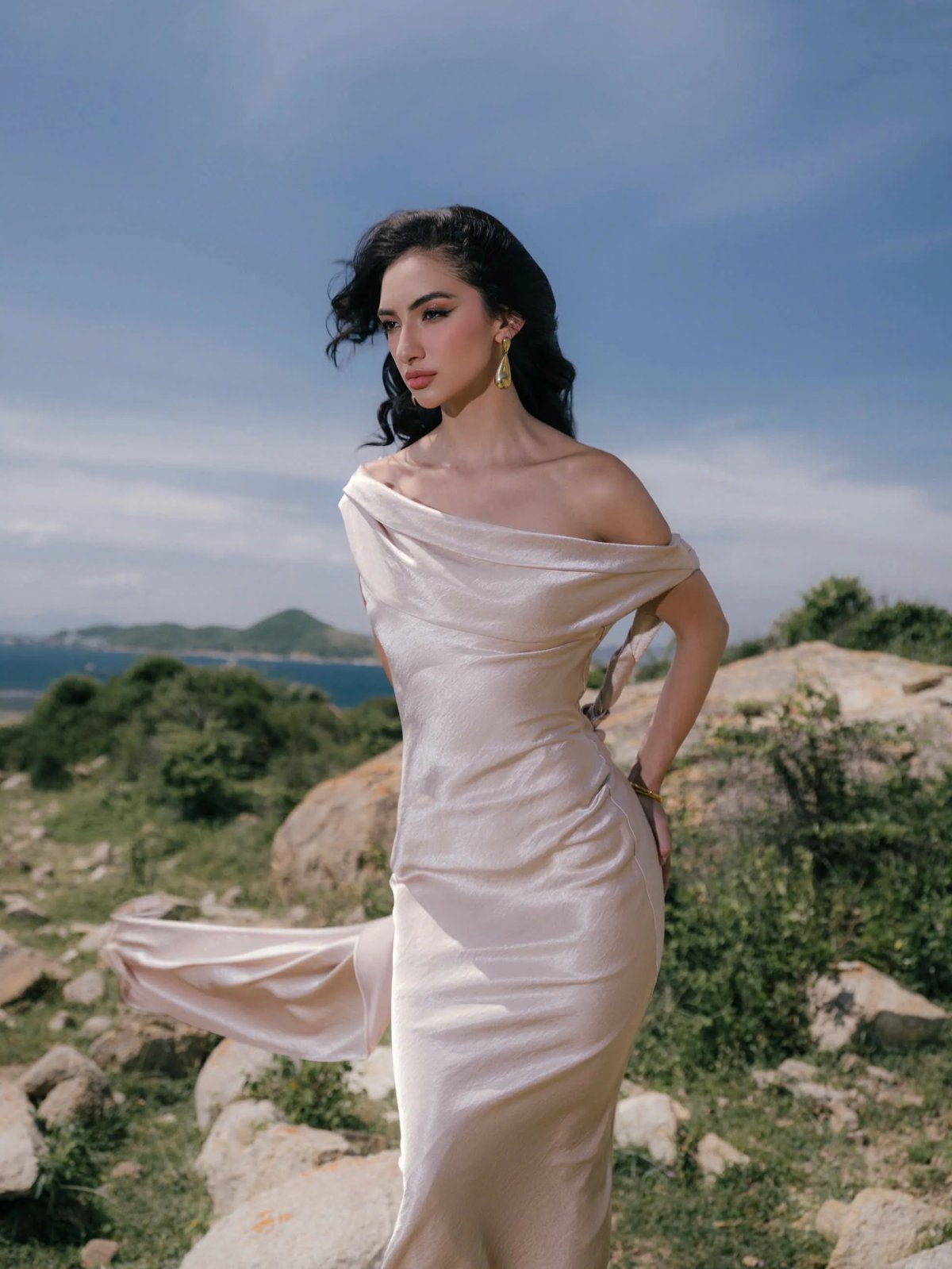KISSERINE VIONNA Silk Satin Maxi Dress