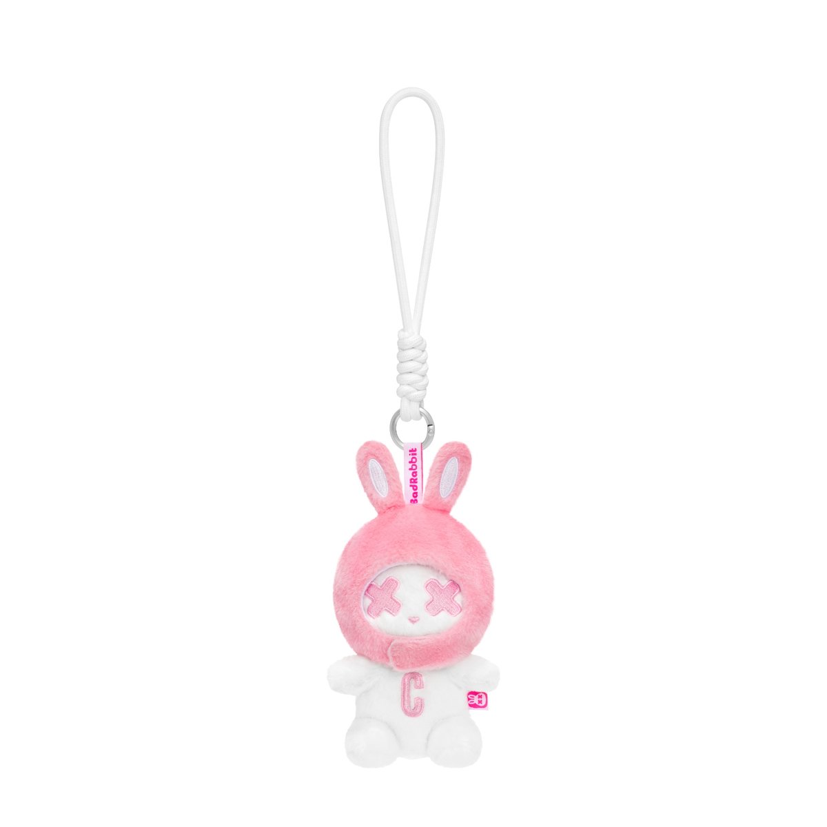 BAD RABBIT Winter Seating Rabbit Pin/Keychain - White