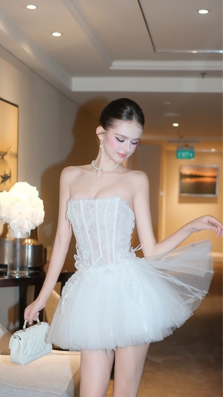 THAOBIBI 蕾絲網紗蓬蓬裙