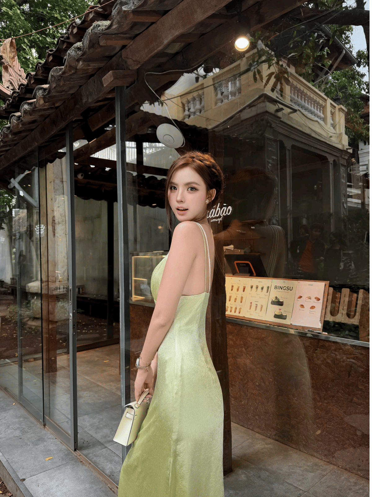 Tran Ali Lace Chest Silk Dress