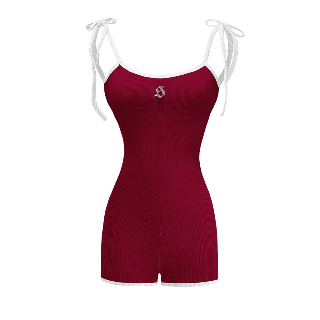 SISTERS Joella Backless Spaghetti Strap Ribbed Romper Set