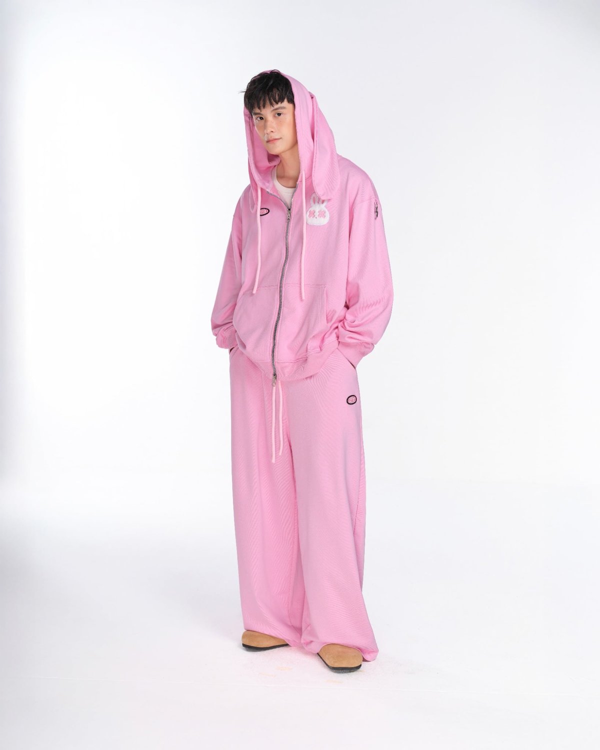 BAD RABBIT Pinkie Rabbit 粉色闊腿長褲