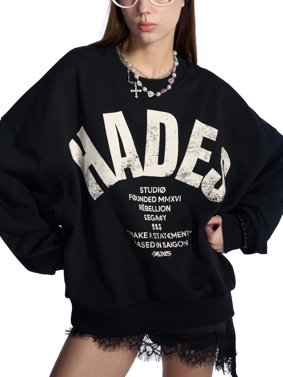 HADES OG Typography Sweater - Black