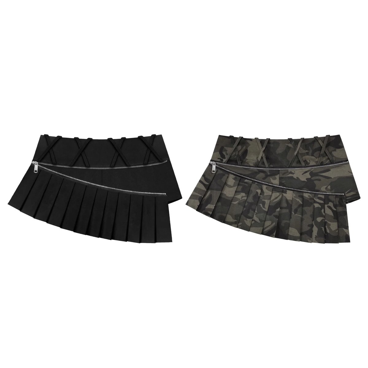 KILL SYSTEM KEIIBY Dual-Style Pleated Khaki Skirt