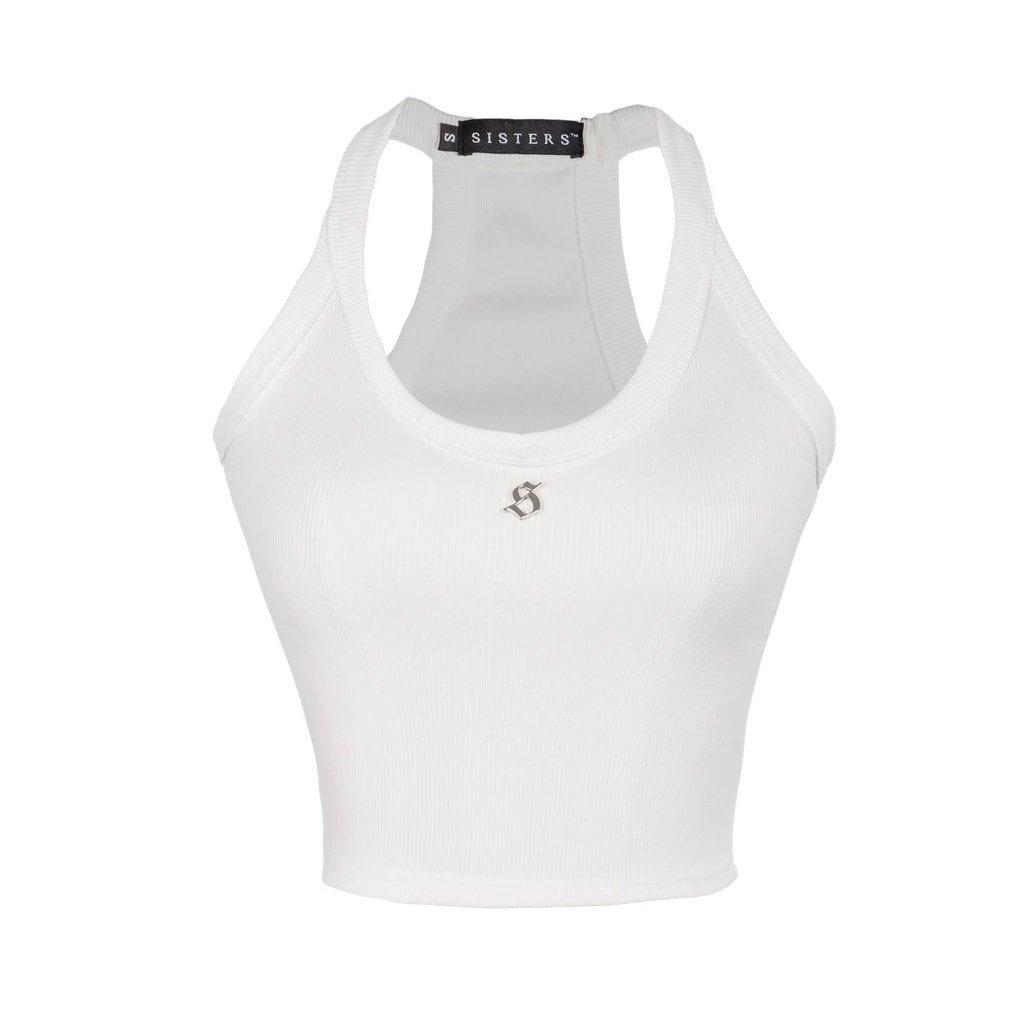 SISTERS Leoni V-Neck Sleeveless Backless Cropped Tank Top