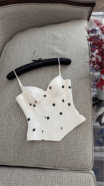 THAOBIBI Polka Dot Corset Camisole Top