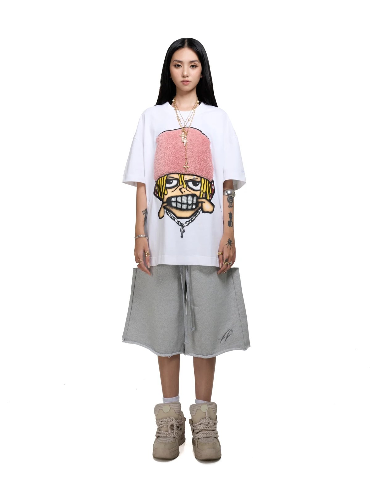 HADES Fluffy Grill Graphic Tee - White