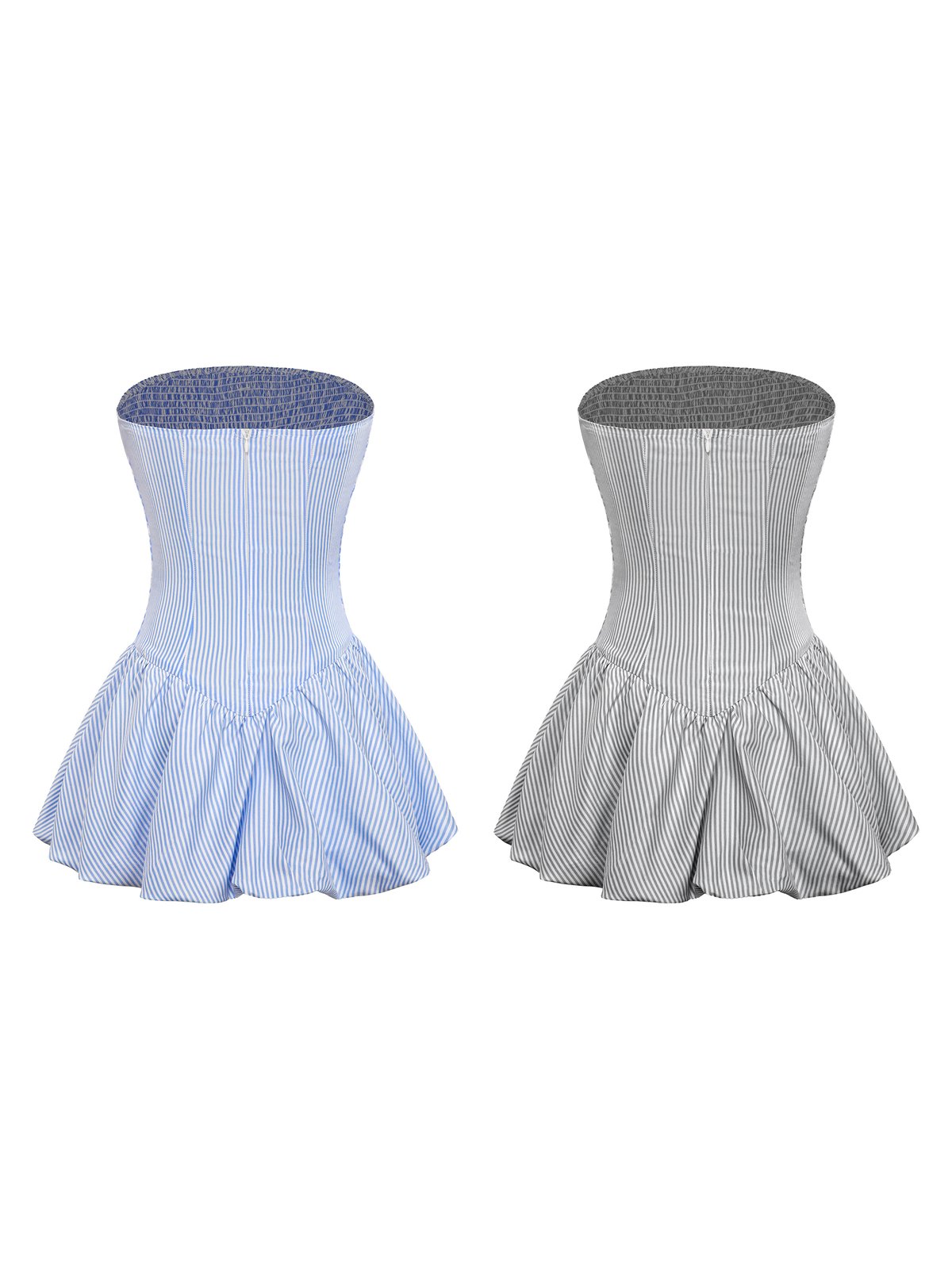 DKMV Mia Striped Strapless Puff Dress