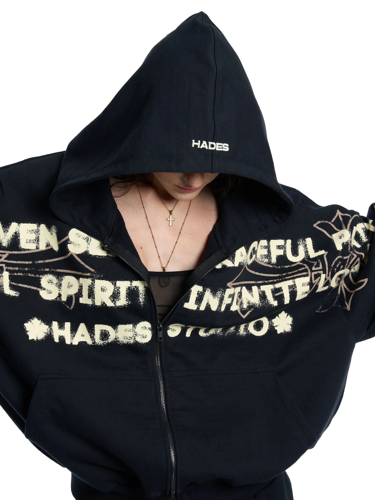 HADES Heavens Call Zip-Up Hoodie - Black