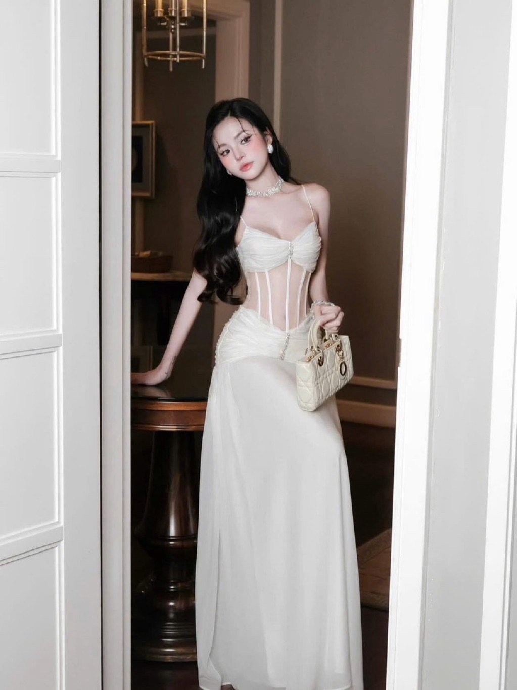 CHOUCHOU Veda Corset Style Maxi Dress