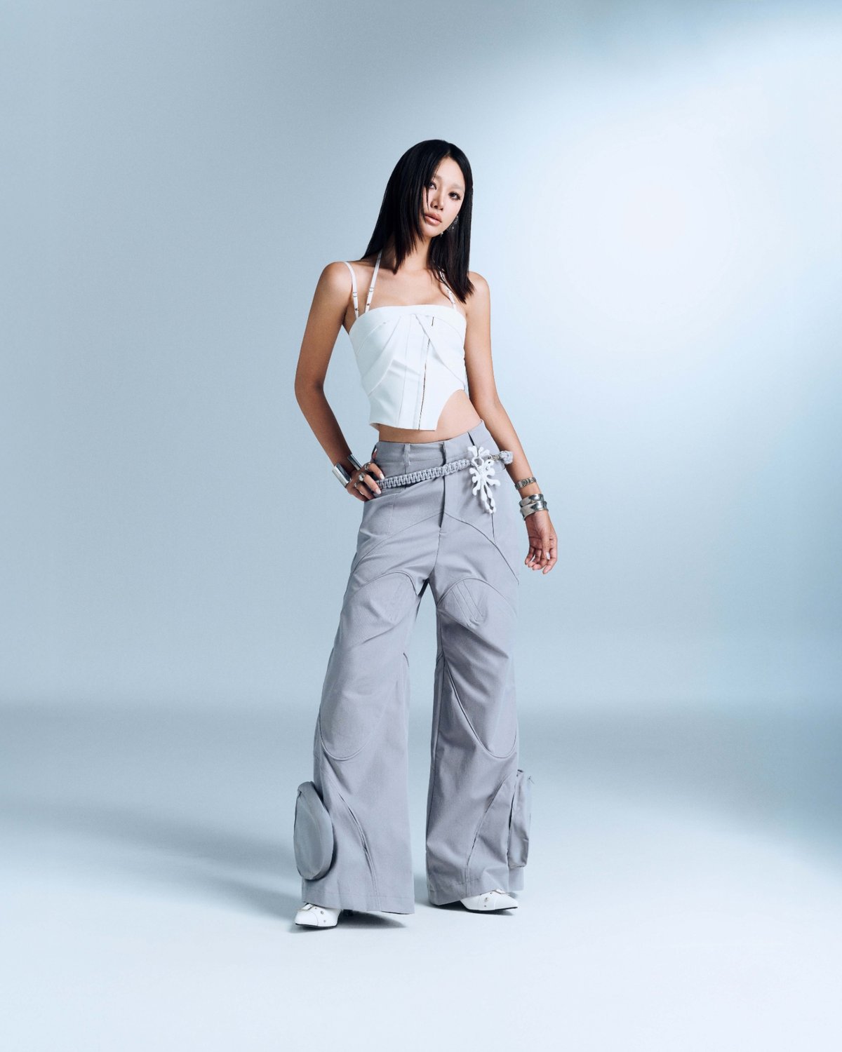 Bunnyhill PRISM Flared Pants - Light Grey