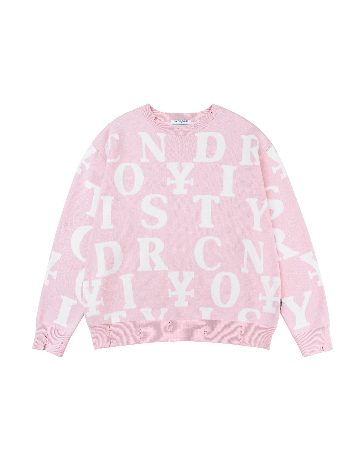 DIRTYCOINS Letters Monogram Knit Sweater